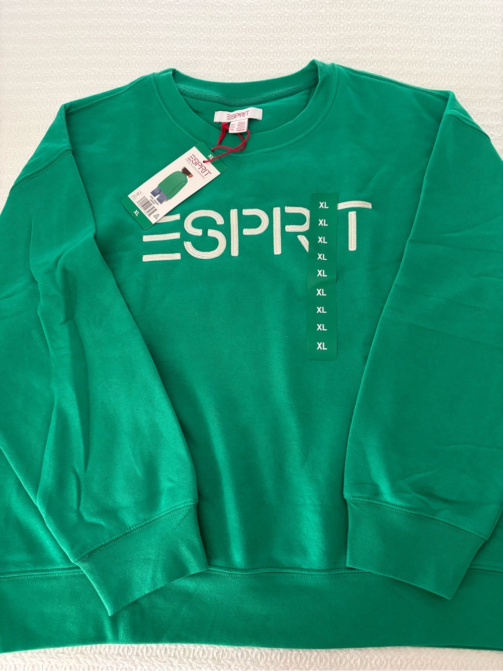 Esprit Emerald Green Logo Crewneck Sweatshirt - Picture 2 of 2